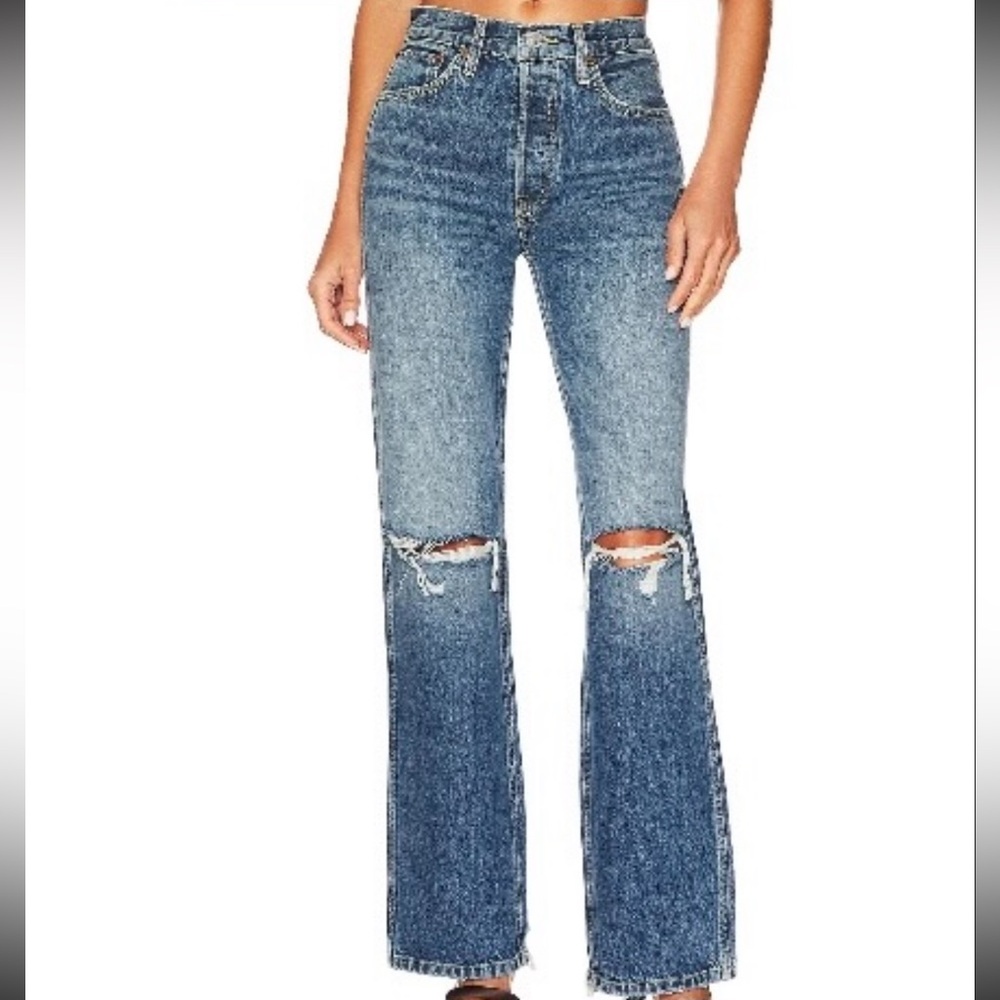 Re/Done Originals 90's High Rise Loose in Destroyed Mar - Size 28